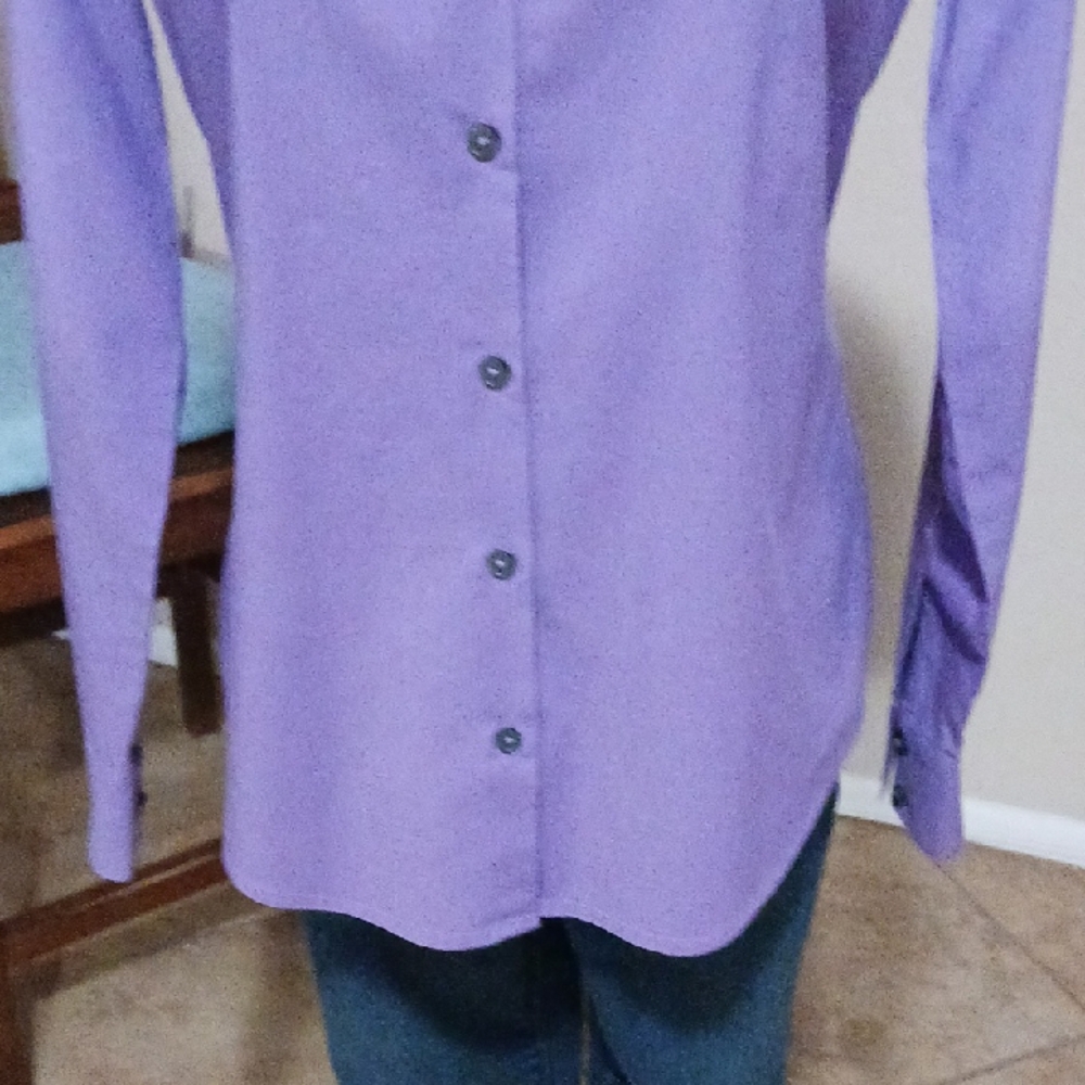Express Lavender Button-Down Shirt - image 4